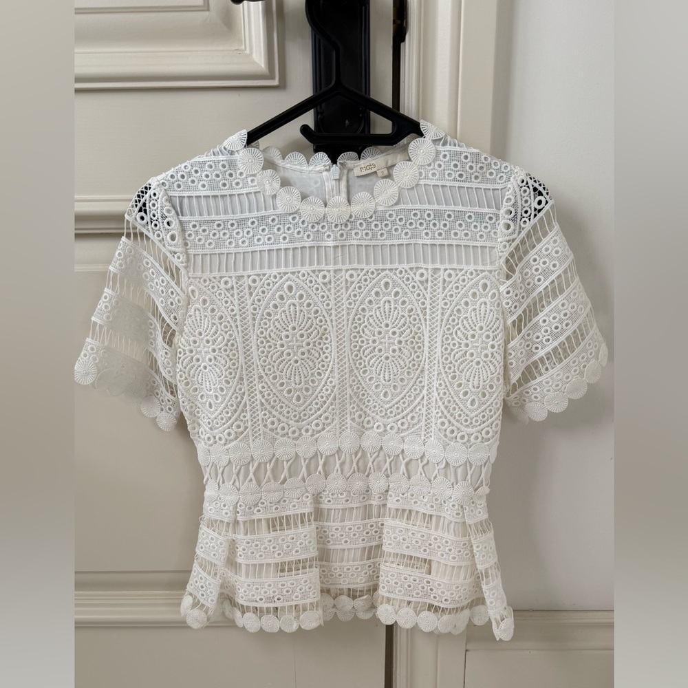 Maje White Lace Blouse